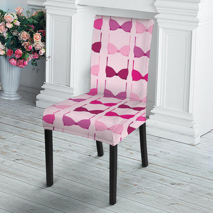 Pink Bra Breast Cancer Pattern Print Dining Chair Slipcover