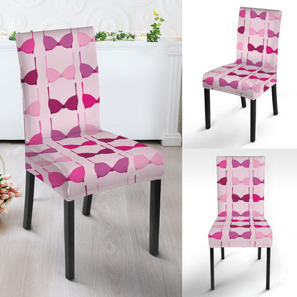 Pink Bra Breast Cancer Pattern Print Dining Chair Slipcover