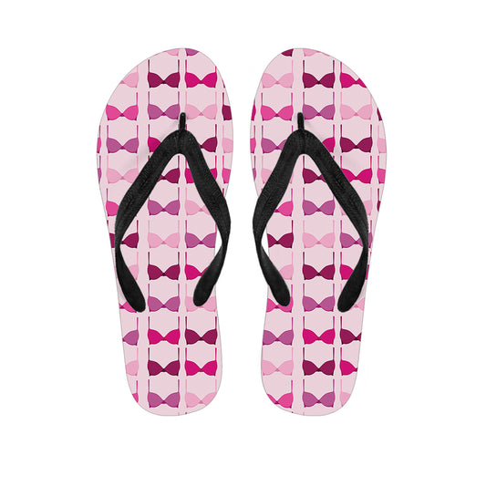 Pink Bra Breast Cancer Pattern Print Flip Flops