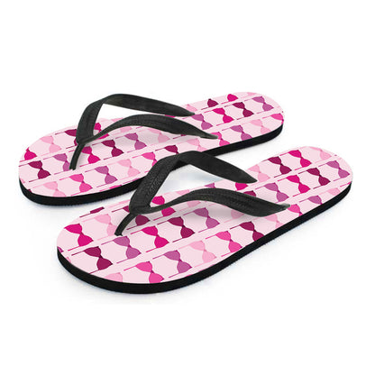 Pink Bra Breast Cancer Pattern Print Flip Flops