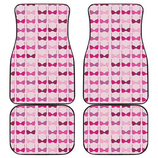 Pink Bra Breast Cancer Pattern Print Front and Back Car Floor Mats
