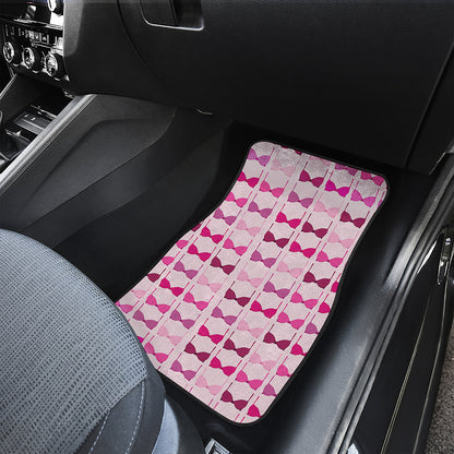 Pink Bra Breast Cancer Pattern Print Front and Back Car Floor Mats