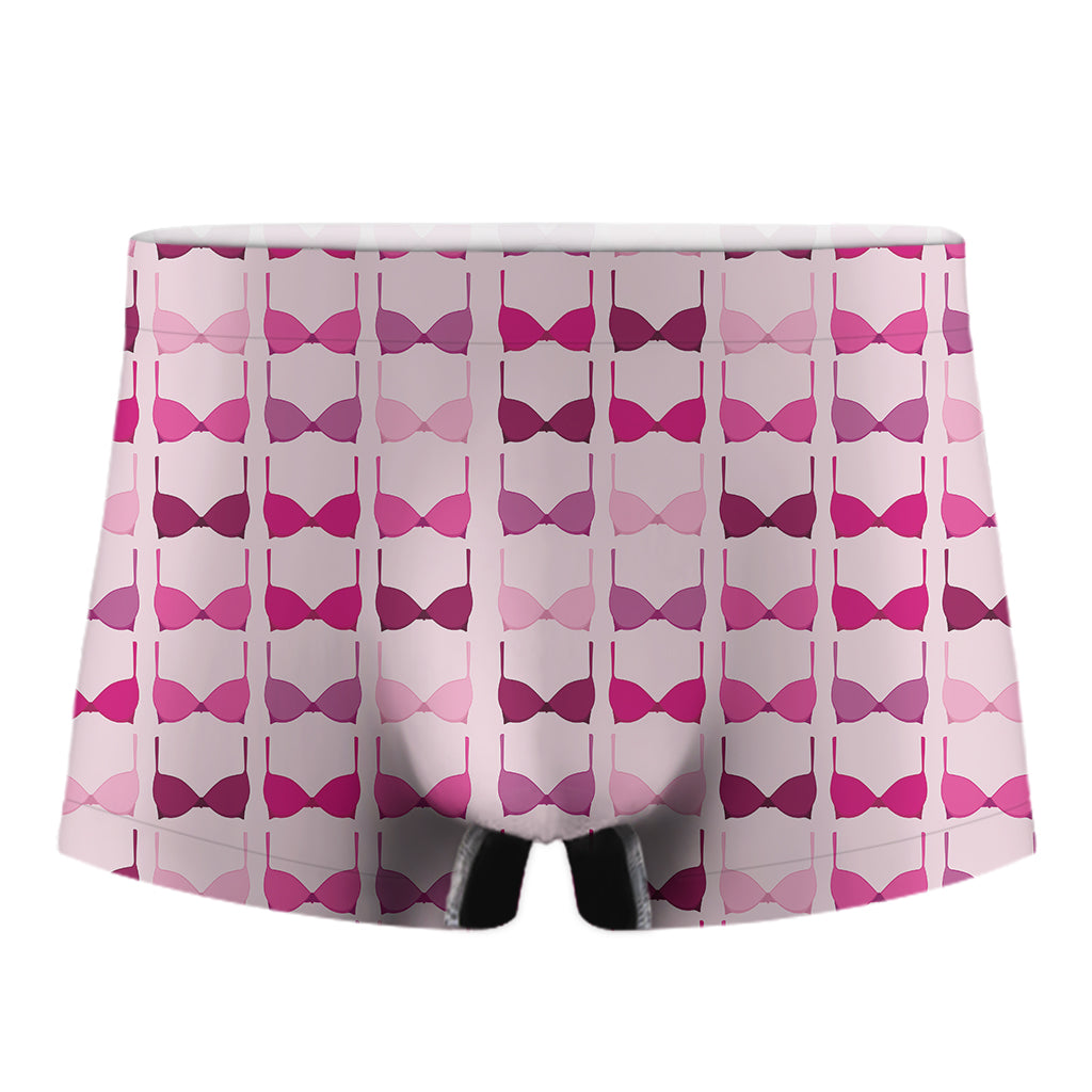 Pink Bra Breast Cancer Pattern Print Men's Boxer Briefs