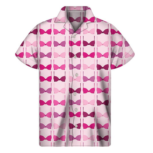 Pink Bra Breast Cancer Pattern Print Men's Short Sleeve Shirt