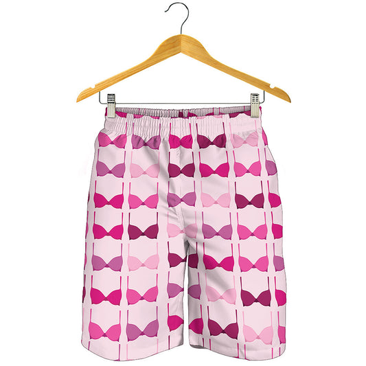 Pink Bra Breast Cancer Pattern Print Men's Shorts