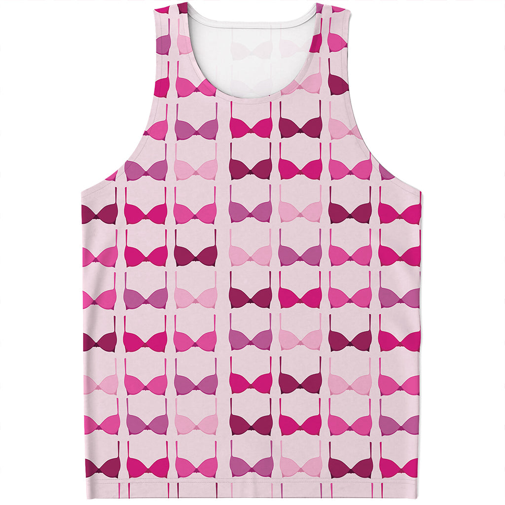 Pink Bra Breast Cancer Pattern Print Men's Tank Top