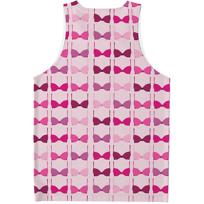 Pink Bra Breast Cancer Pattern Print Men's Tank Top
