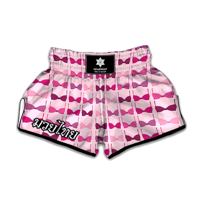 Pink Bra Breast Cancer Pattern Print Muay Thai Boxing Shorts