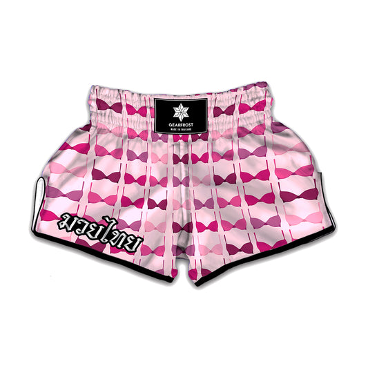 Pink Bra Breast Cancer Pattern Print Muay Thai Boxing Shorts