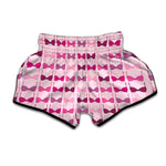 Pink Bra Breast Cancer Pattern Print Muay Thai Boxing Shorts