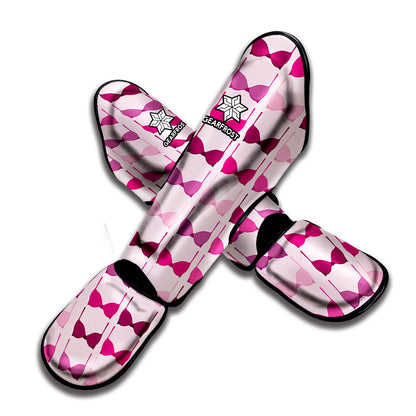 Pink Bra Breast Cancer Pattern Print Muay Thai Shin Guard