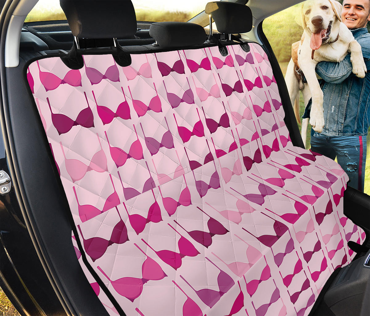 Pink Bra Breast Cancer Pattern Print Pet Car Back Seat Cover