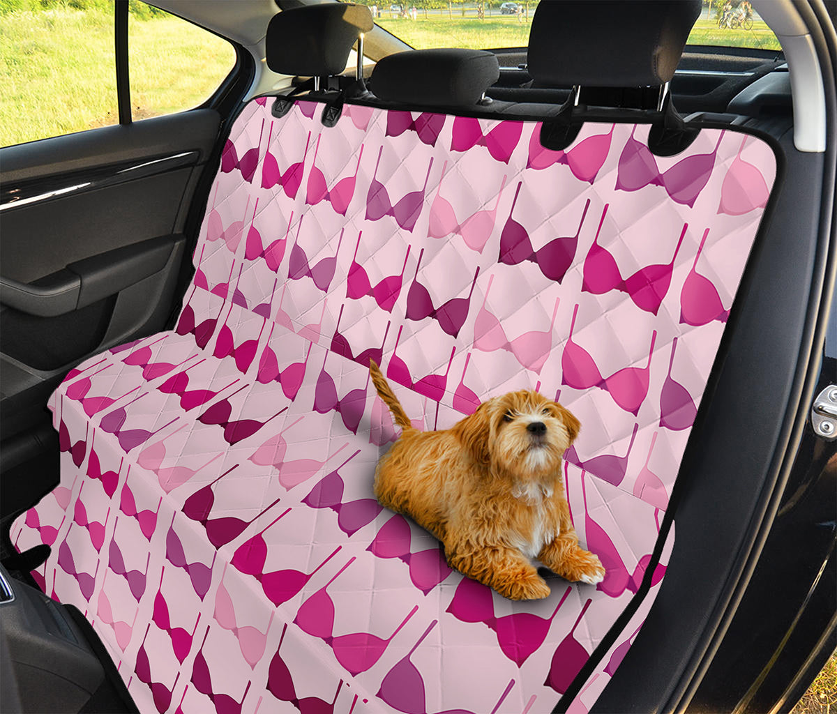 Pink Bra Breast Cancer Pattern Print Pet Car Back Seat Cover