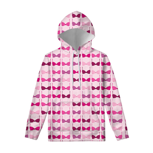 Pink Bra Breast Cancer Pattern Print Pullover Hoodie