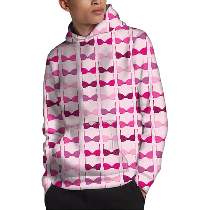 Pink Bra Breast Cancer Pattern Print Pullover Hoodie