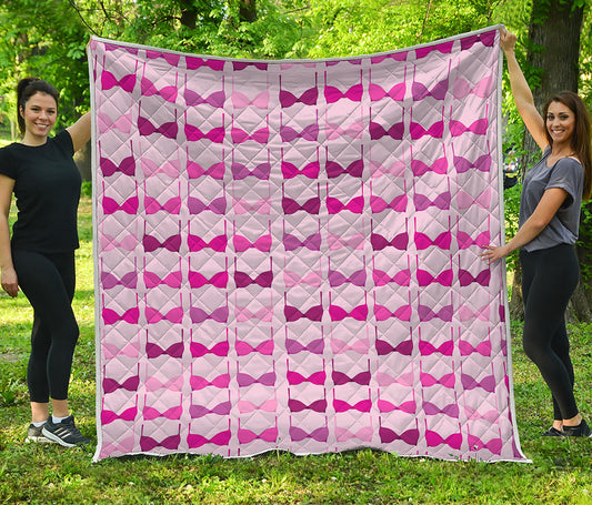 Pink Bra Breast Cancer Pattern Print Quilt