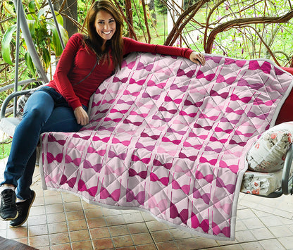 Pink Bra Breast Cancer Pattern Print Quilt