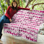 Pink Bra Breast Cancer Pattern Print Quilt
