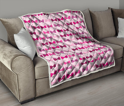 Pink Bra Breast Cancer Pattern Print Quilt