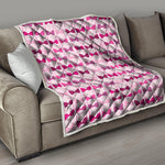 Pink Bra Breast Cancer Pattern Print Quilt