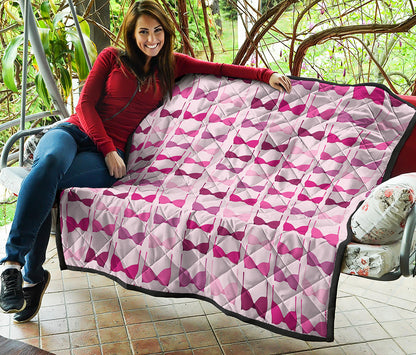 Pink Bra Breast Cancer Pattern Print Quilt