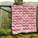 Pink Bra Breast Cancer Pattern Print Quilt