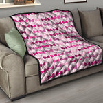 Pink Bra Breast Cancer Pattern Print Quilt