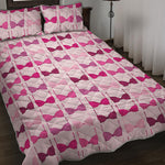 Pink Bra Breast Cancer Pattern Print Quilt Bed Set