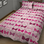 Pink Bra Breast Cancer Pattern Print Quilt Bed Set