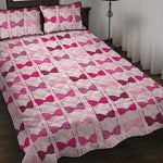 Pink Bra Breast Cancer Pattern Print Quilt Bed Set
