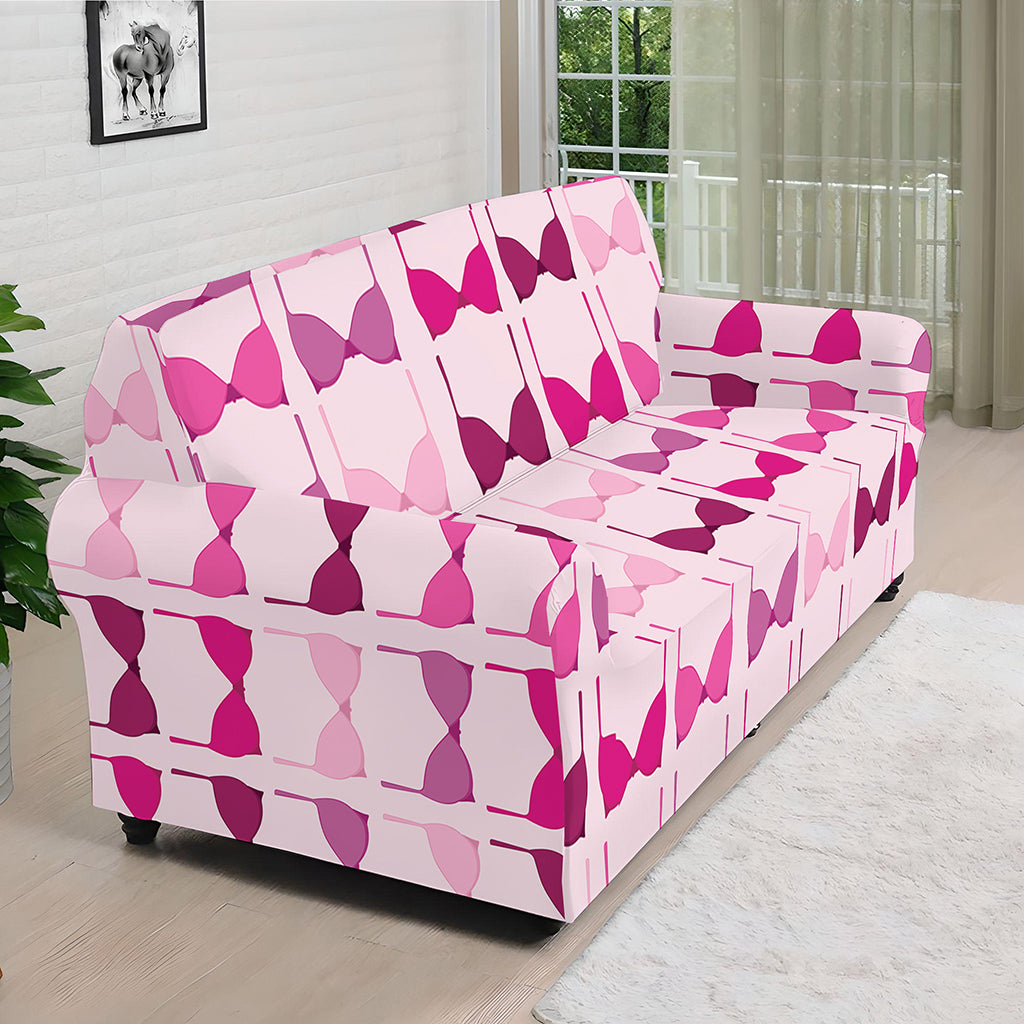 Pink Bra Breast Cancer Pattern Print Sofa Cover