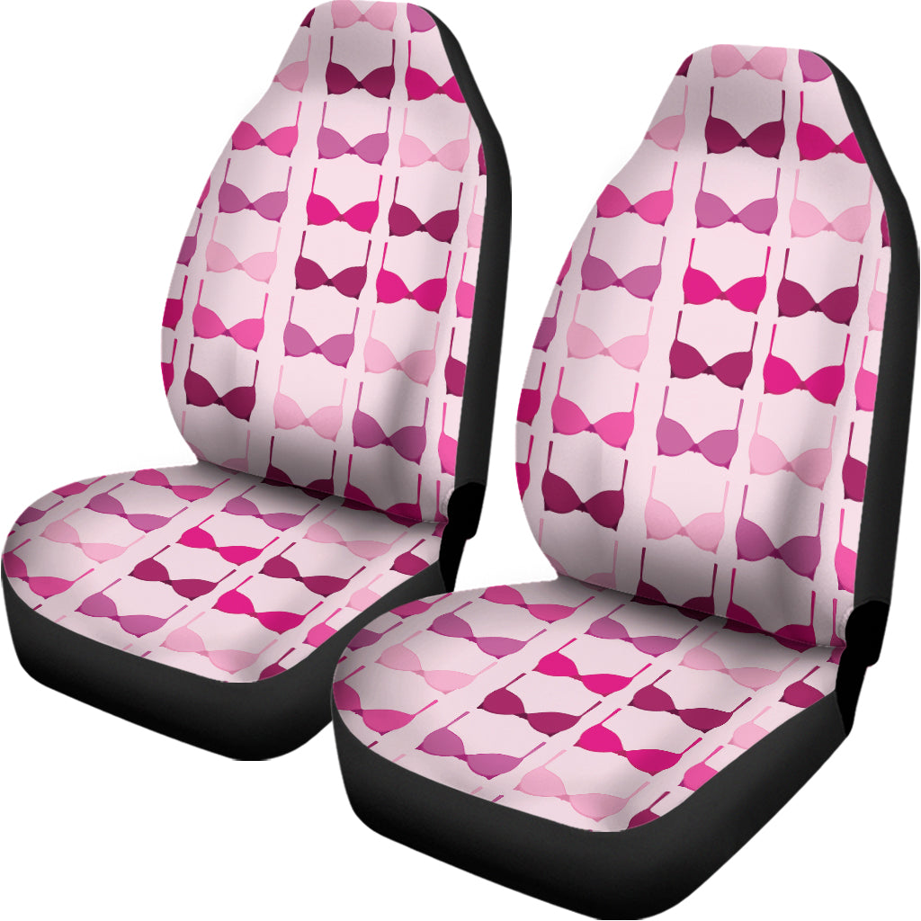 Pink Bra Breast Cancer Pattern Print Universal Fit Car Seat Covers
