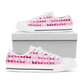 Pink Bra Breast Cancer Pattern Print White Low Top Sneakers
