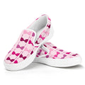 Pink Bra Breast Cancer Pattern Print White Slip On Sneakers