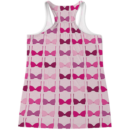 Pink Bra Breast Cancer Pattern Print Women's Racerback Tank Top