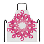 Pink Breast Cancer Ribbon Flower Print Apron