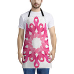 Pink Breast Cancer Ribbon Flower Print Apron