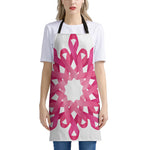 Pink Breast Cancer Ribbon Flower Print Apron