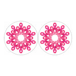 Pink Breast Cancer Ribbon Flower Print Car Coasters