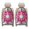 Pink Breast Cancer Ribbon Flower Print Car Seat Organizers