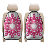 Pink Breast Cancer Ribbon Flower Print Car Seat Organizers