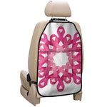 Pink Breast Cancer Ribbon Flower Print Car Seat Organizers