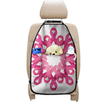 Pink Breast Cancer Ribbon Flower Print Car Seat Organizers
