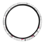 Pink Breast Cancer Ribbon Flower Print Car Steering Wheel Cover