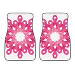 Pink Breast Cancer Ribbon Flower Print Front Car Floor Mats