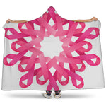 Pink Breast Cancer Ribbon Flower Print Hooded Blanket