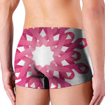 Pink Breast Cancer Ribbon Flower Print Men's Boxer Briefs
