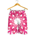 Pink Breast Cancer Ribbon Flower Print Men's Shorts