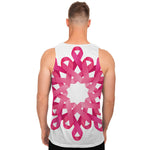 Pink Breast Cancer Ribbon Flower Print Men's Tank Top