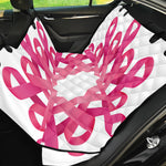 Pink Breast Cancer Ribbon Flower Print Pet Car Back Seat Cover